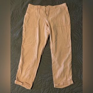 Old Navy Cropped Linen Cuffed Pants